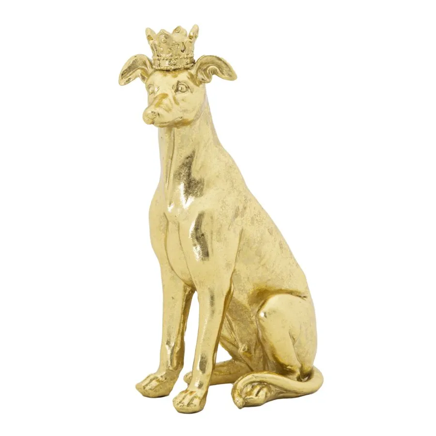 CANE C/CORONA ORO 20X12,5X33 cm